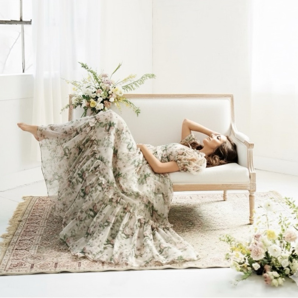 Selkie | The Garden Roses Silk Gauze Ritz Gown | Size L | Brand New, With Tags! - Picture 6 of 7